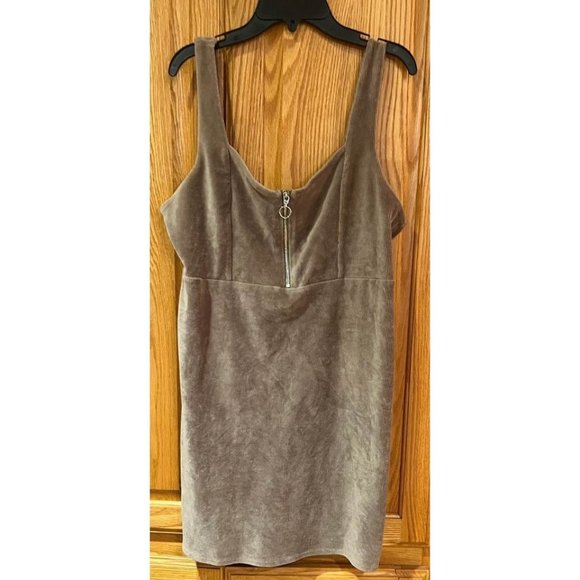 Wild Fable Brown Corduroy Sleeveless Zip Front‎ Mini Dress Juniors Size Large - Picture 1 of 4